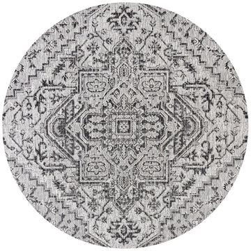 Estrella Bohemian Medallion Textured Weave Indoor/outdoor Round Rug